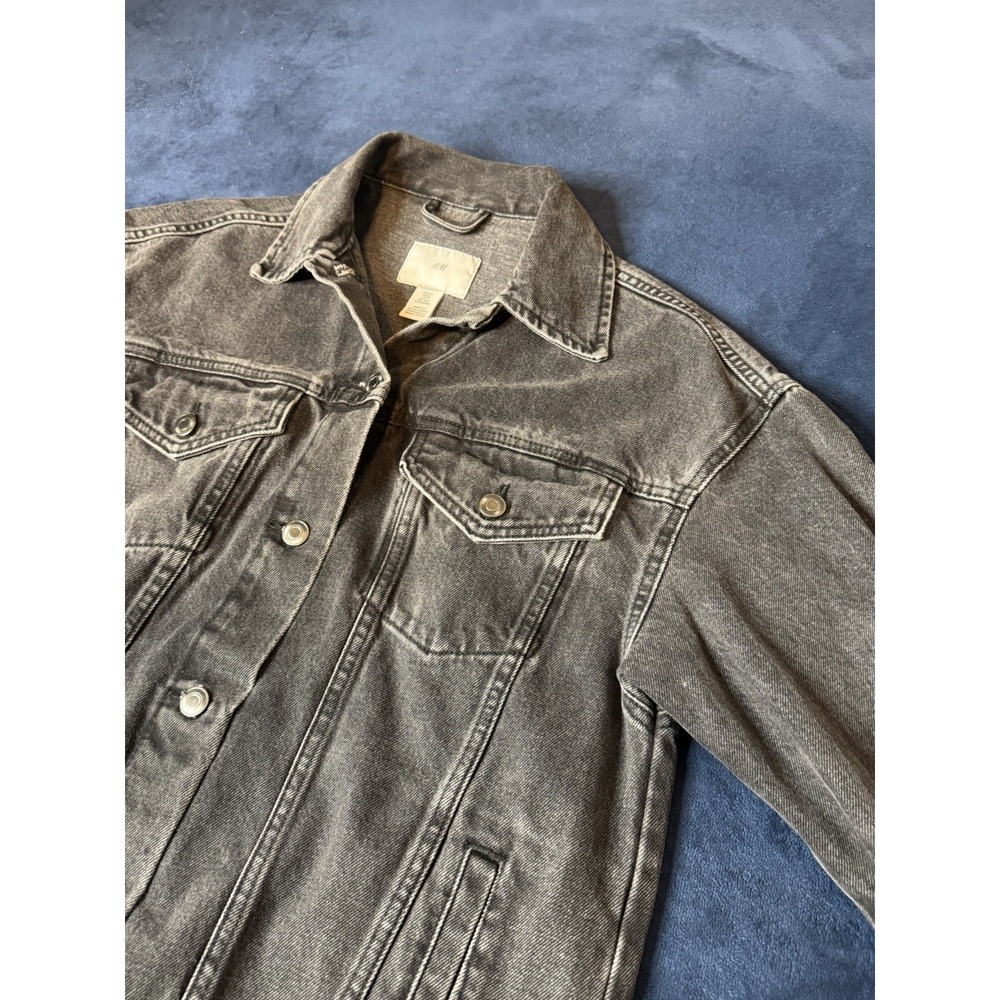 HM Gray Denim Work Jacket Mens XS Heavy Duty Workwear Coat H&M